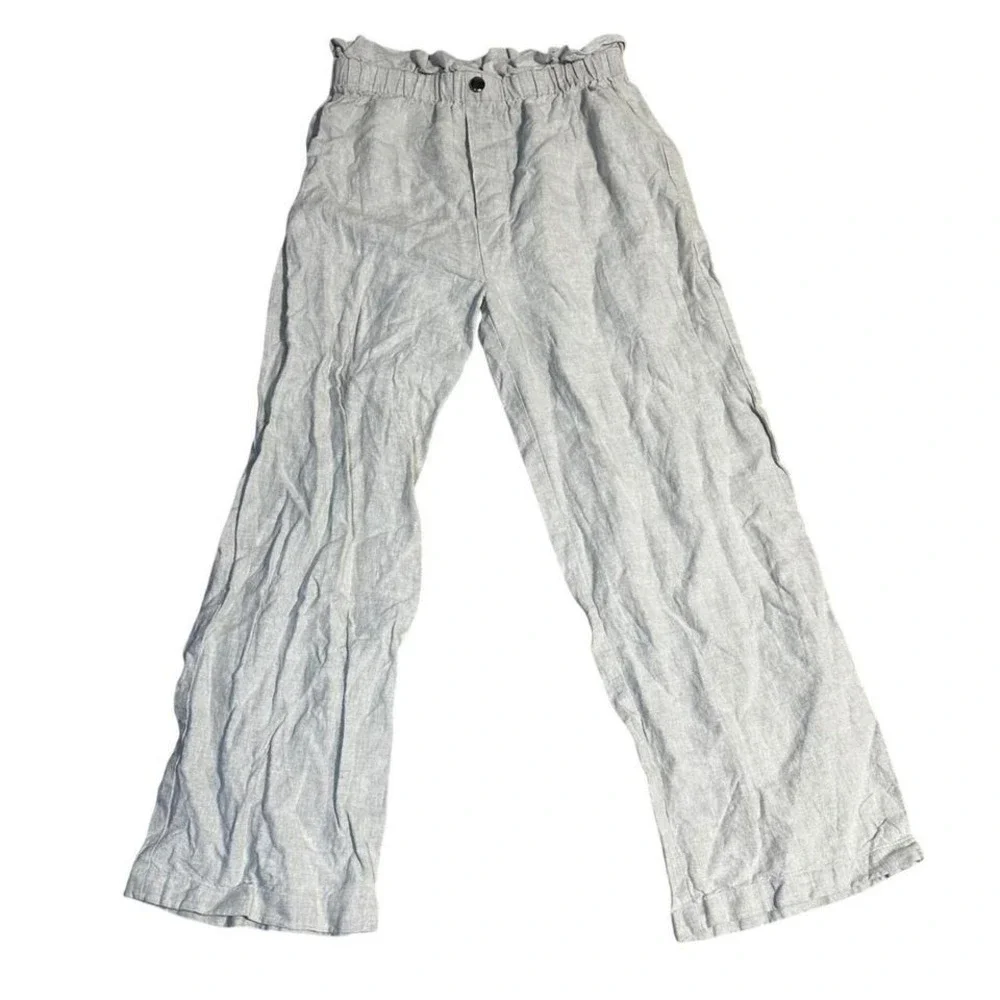 Reformation Linen Blend Paperbag Waist Wide Leg Pants Size 8